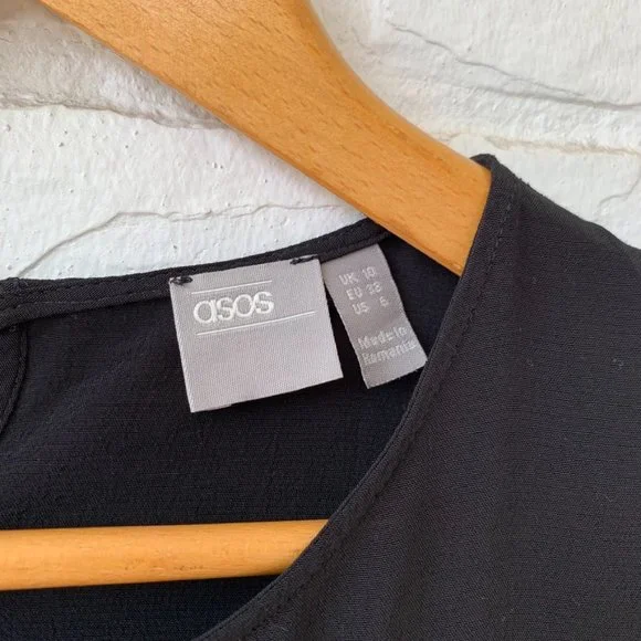 ASOS DESIGN tea jumpsuit with button back detail in black - Picture 6 of 6